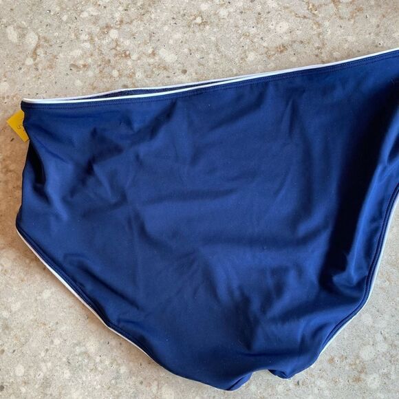 Land’s End plus size color block bikini bottom blue turquoise navy white 18W - Picture 3 of 3